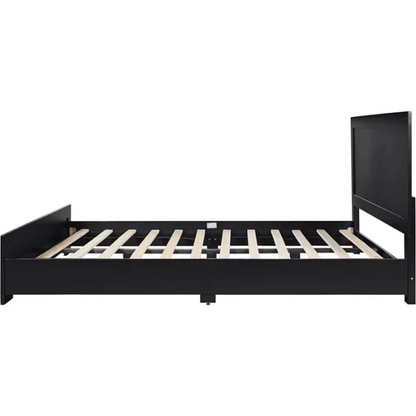 Modern Sophistication 2-Piece Queen Platform Bedroom Set with Sleek Headboard and Footboard in Solid Wood