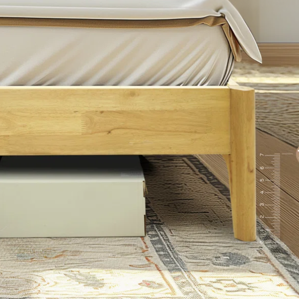 Timeless Solid Wood King Size Bed Frame with Headboard – Scandinavian Platform Design for Effortless Elegance and Comfort