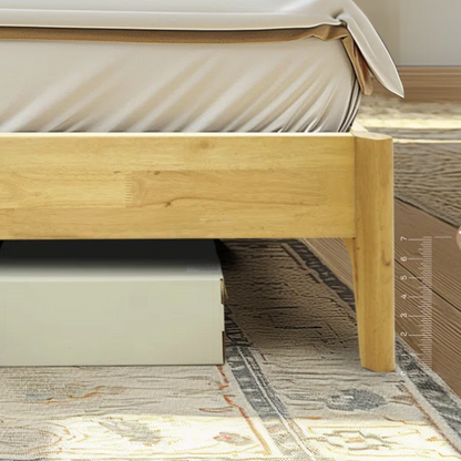 Timeless Solid Wood King Size Bed Frame with Headboard – Scandinavian Platform Design for Effortless Elegance and Comfort