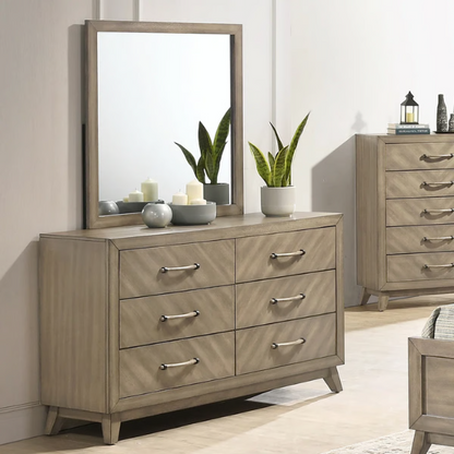 Transform Your Bedroom with a 5-Piece Bedroom Set – Modern Elegance in Weathered Sand Finish with Timeless Sophistication and Exceptional Functionality