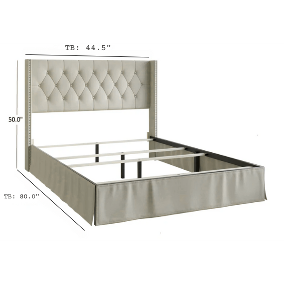 Luxurious Cream Upholstered Twin Bedroom Set: Standard 3-Piece Collection for Elegant Comfort