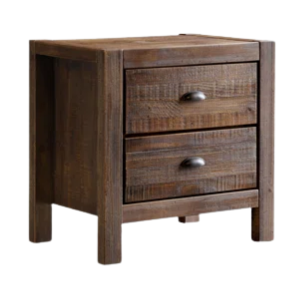 Rustic Wooden 3-Piece Full Double Size Bedroom Set – Charming Design with Sturdy Construction and Natural, Warm Finish