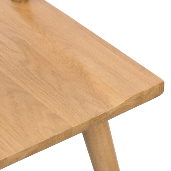 Solid Oak Dining Chair – Mid-Century Modern Splat Back, Tapered Legs, Non-Scratch Feet & Easy Assembly