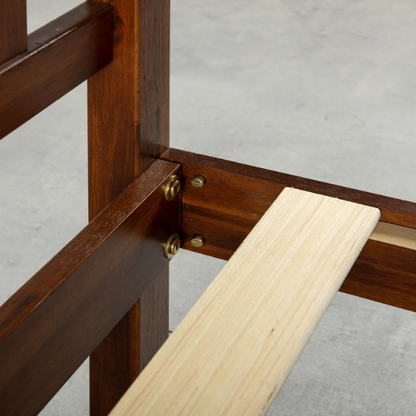 Durable Solid Wood Slat Bed – Full/Double Size with Timeless Design and Sturdy Construction