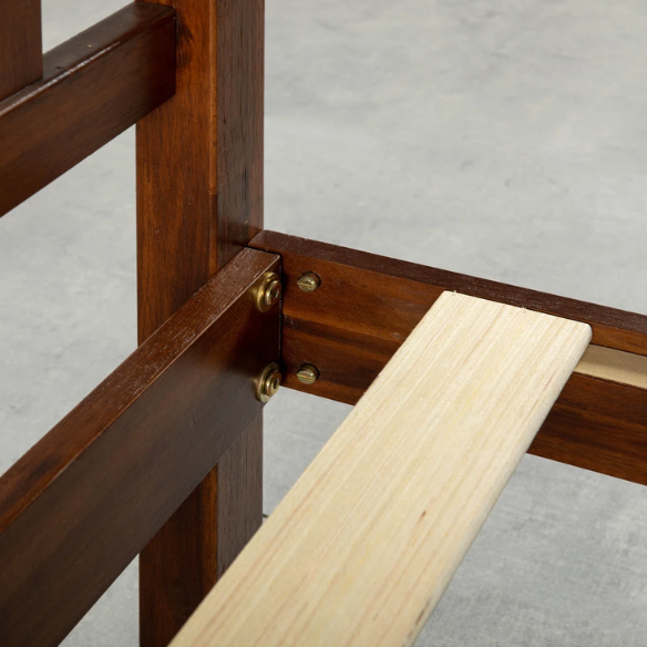 Durable Solid Wood Slat Bed – Full/Double Size with Timeless Design and Sturdy Construction