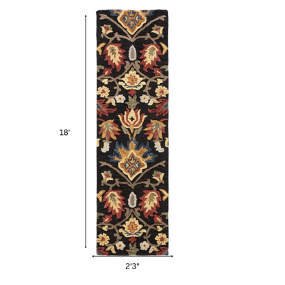 Tufted Wool Area Rug – Luxurious Floral Design