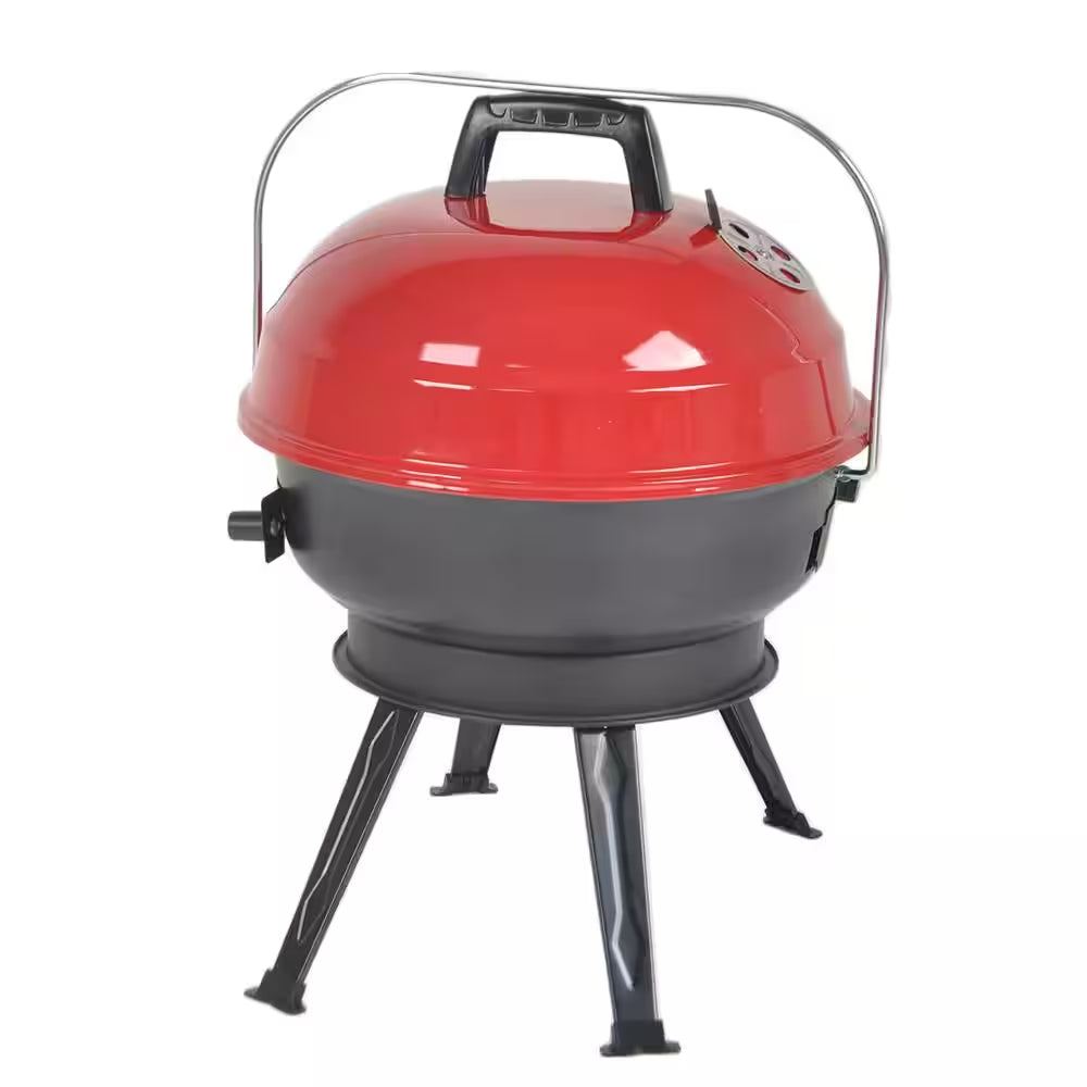 14 In. Portable Charcoal Grill in Red