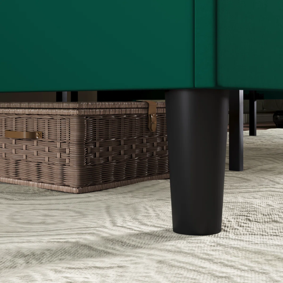 Luxurious King Size Upholstered Velvet Platform Bed with Modern Wingback Headboard – Heavy-Duty Steel Frame, No Box Spring Needed, and Ample Under-Bed Storage