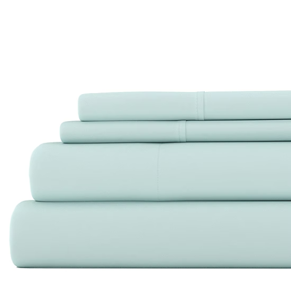 Seafoam Green Deep Pocket Microfiber Sheet Set – 4-Piece Soft, Wrinkle-Free Bedding with Pillowcases