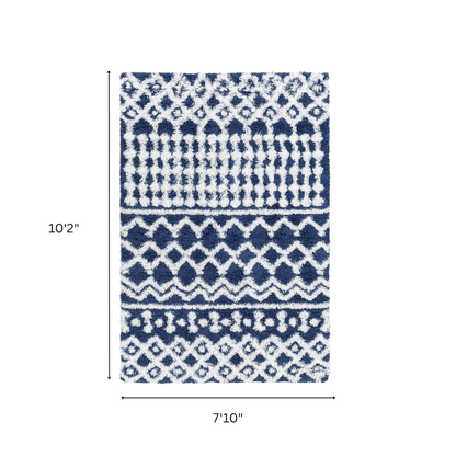 Soft Cozy Woven Shag Bohemian Tribal Area Rug