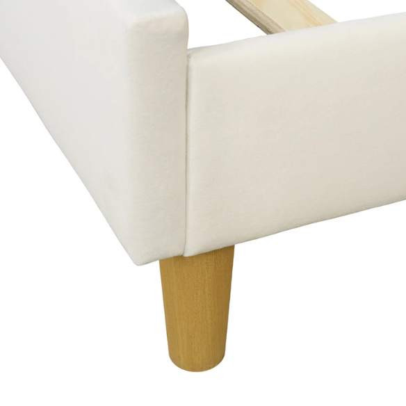 Luxury Corduroy Upholstered King Size Platform Bed Frame - Stylish Modern Wingback Design with Ultimate Comfort