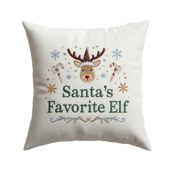Santa's Favorite Elf Christmas Throw Pillow Bring Festive Cheer To Any Room