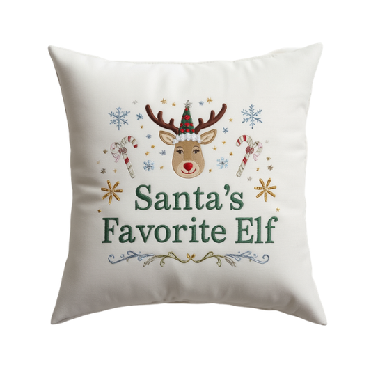 Santa's Favorite Elf Christmas Throw Pillow Bring Festive Cheer To Any Room