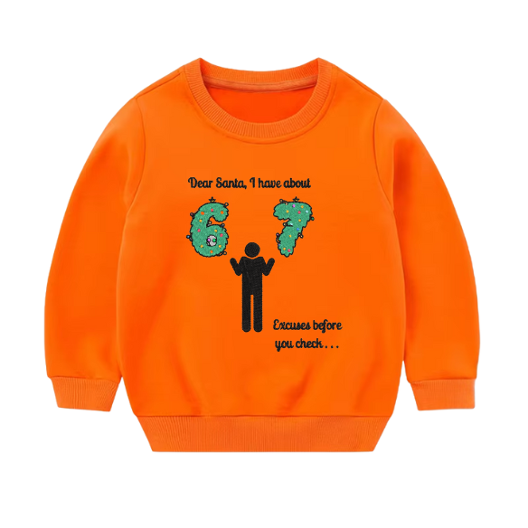 Youth “Dear Santa… I Have 6–7 Excuses” Holiday Sweater