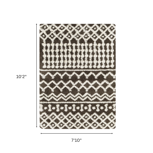 Soft Cozy Woven Shag Bohemian Tribal Area Rug