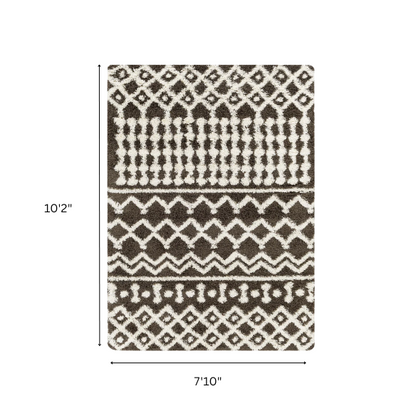 Soft Cozy Woven Shag Bohemian Tribal Area Rug