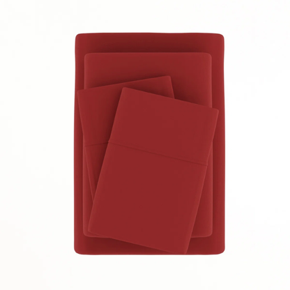 Burgundy Deep Pocket Microfiber Sheet Set – 4-Piece Soft, Wrinkle-Free Bedding with Pillowcases