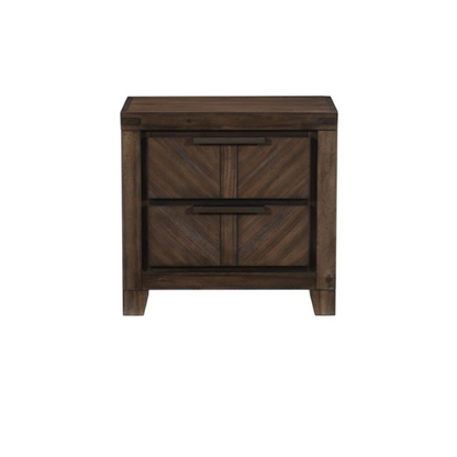 3-Piece Cherry Modern Panel Bedroom Set – Rustic Elegance with V-Matched Planks, Acacia Veneers, and Antiqued Hardware