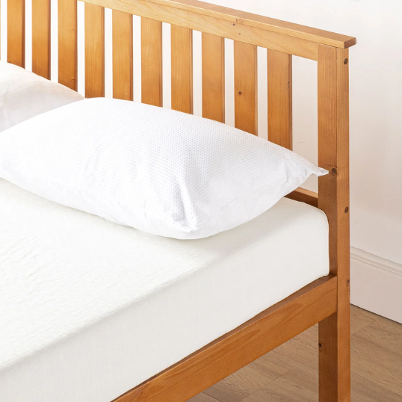 Durable Solid Wood Slat Bed – Full/Double Size with Timeless Design and Sturdy Construction