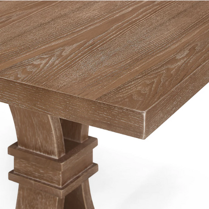 Rustic Wood Expandable Dining Table with X-Frame Base – Rubberwood Top, Extension Leaf, and Natural Rustic Design