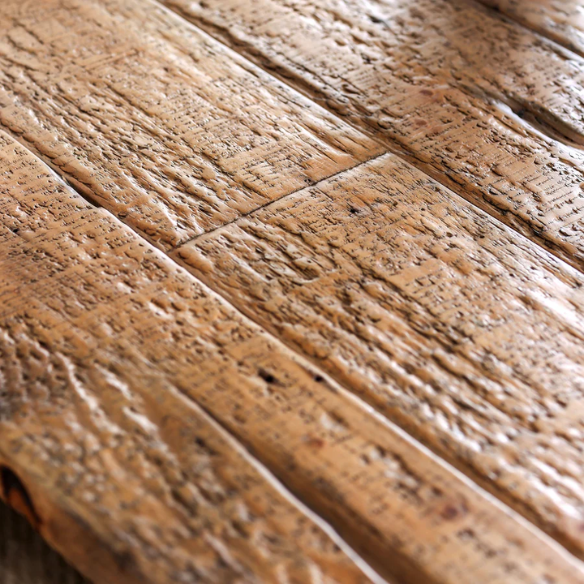 Rustic Pine Solid Wood Dining Table – Farmhouse-Style with Trestle Base, C-Shaped Legs & Planked Top