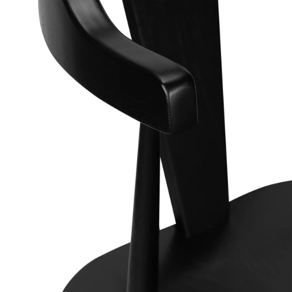 Solid Oak Dining Chair – Mid-Century Modern Splat Back, Tapered Legs, Non-Scratch Feet & Easy Assembly