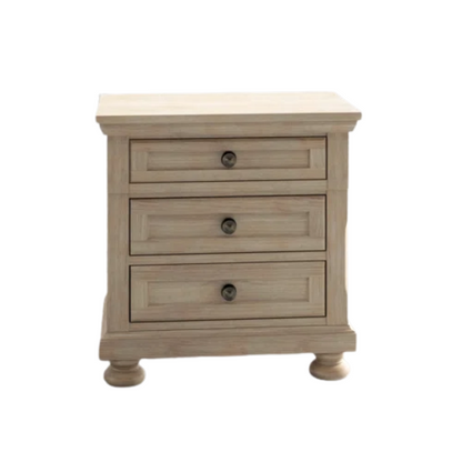 Stylish King Platform Solid Wood Configurable Bedroom Set – Featuring Curved Paneled Headboard, Footboard Storage Drawers, Seven-Drawer Dresser, and Two-Drawer Nightstand for a Functional and Clutter-Free Teen Retreat