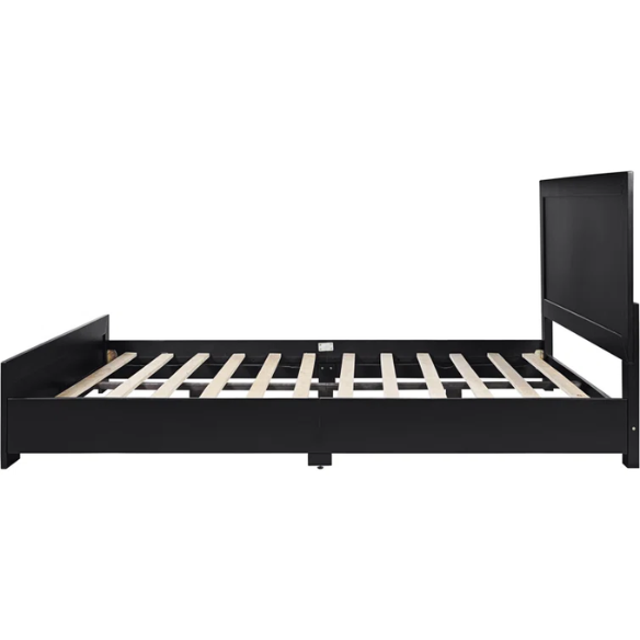 Polished Wooden Platform Full Double Size Bedroom Set – Elegant Design with Sturdy Construction and Timeless Appeal