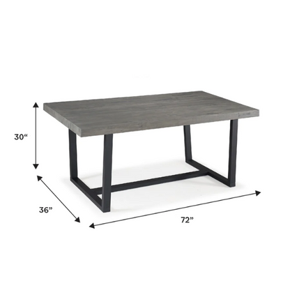 72-Inch Solid Wood Distressed Dining Table – Rustic Industrial Charm for Any Dining Room