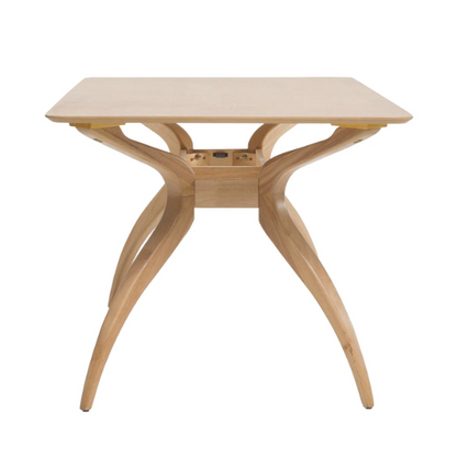 Mid-Century Modern 5-Piece Dining Set – Smooth Wood Finish with Cushioned Fabric Chairs for Comfort & Style