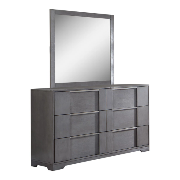 Sophisticated 5-Piece Queen Bedroom Set with LED-Illuminated Storage Bed, Asymmetrical Panels, and Recessed Nickel Drawer Pulls