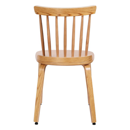 Solid Wood Slat Back Windsor Dining Chairs (Set of 2) – Sturdy, Eco-Friendly Construction with Ergonomic Backrest & Adjustable Foot Pads