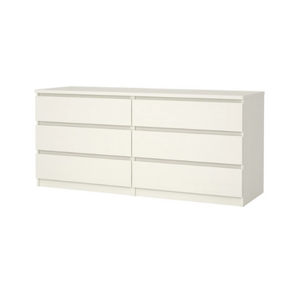 Versatile 60.5" 6-Drawer Double Dresser with Smooth Metal Glides and Clean-Lined Silhouette