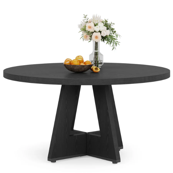 47-Inch Round Dining Table for 4 – Modern Wood Kitchen Table with MDF Legs, Perfect for Dining Room, Kitchen, or Living Room