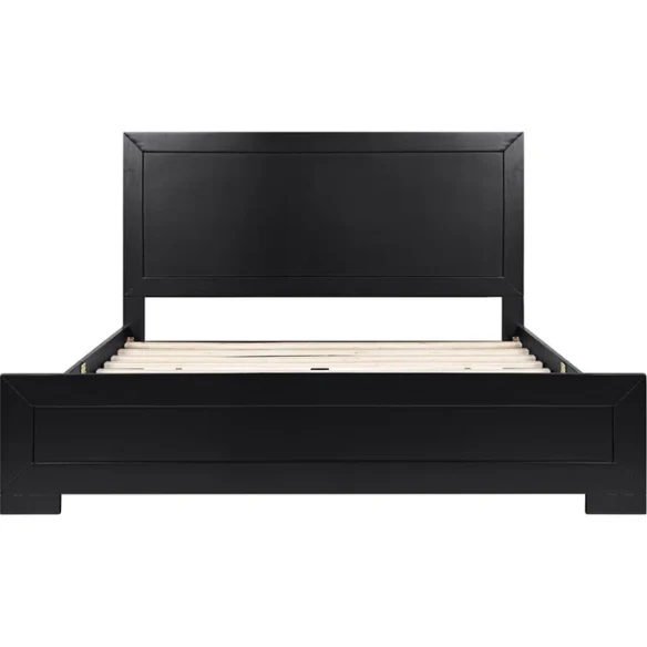 Modern Sophistication 2-Piece Queen Platform Bedroom Set with Sleek Headboard and Footboard in Solid Wood