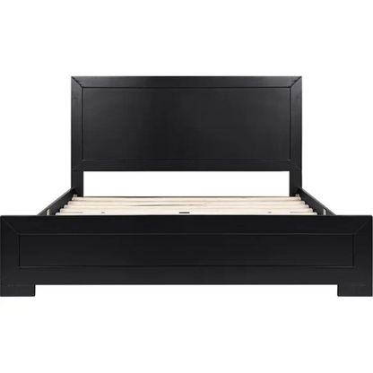Modern Sophistication 2-Piece Queen Platform Bedroom Set with Sleek Headboard and Footboard in Solid Wood