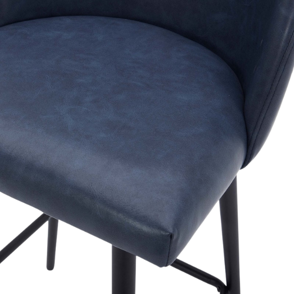 Set of 2 Counter Height Swivel Barstools – Mid-Century Modern Design, Padded Seat with High-Density Foam, 360° Swivel, Sturdy Iron Base, Footrest for Kitchen or Bar