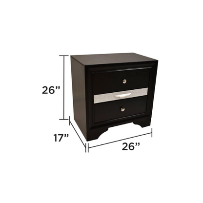 Elegant Full Size 5-Piece Bedroom Set – Featuring a Beautifully Crafted Headboard and Two Functional Storage Drawers for Added Convenience
