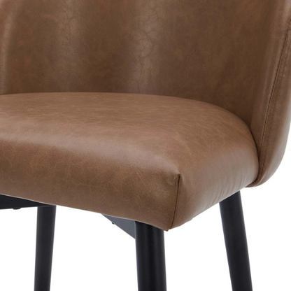 Set of 2 Counter Height Swivel Barstools – Mid-Century Modern Design, Padded Seat with High-Density Foam, 360° Swivel, Sturdy Iron Base, Footrest for Kitchen or Bar