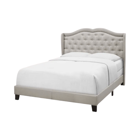 Elegant Upholstered Standard Bed – Full/Double Size with Soft Polyester Fabric and Timeless Design