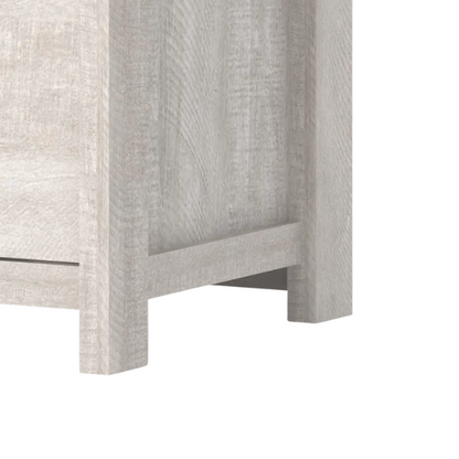 2-Drawer Nightstand – Neutral Engineered Wood, Streamlined Rectangular Design, Four Block Legs, Convenient Storage with Roller-Glide Drawers & Metal Knobs, Perfect for Traditional & Contemporary Bedroom