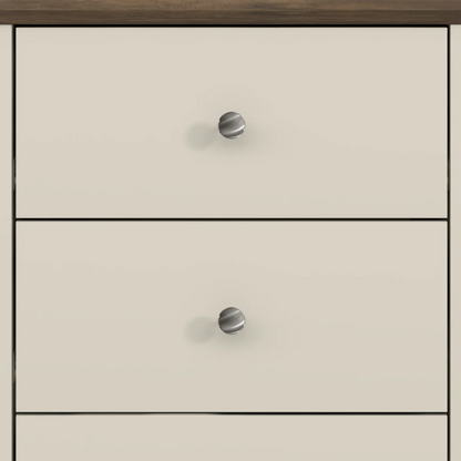 Modern 6-Drawer Double Dresser with Angled Sled Legs and Round Metal Hardware