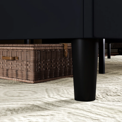 Luxurious King Size Upholstered Velvet Platform Bed with Modern Wingback Headboard – Heavy-Duty Steel Frame, No Box Spring Needed, and Ample Under-Bed Storage
