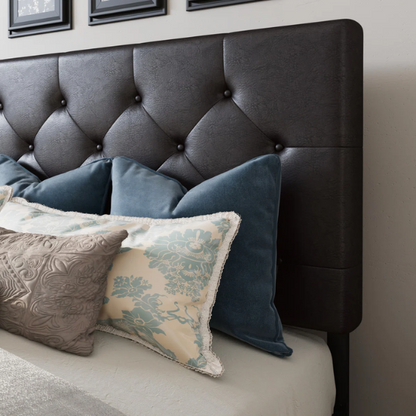 Button Tufted Upholstered Platform Storage Bed – Full Double Size with Spacious Drawers