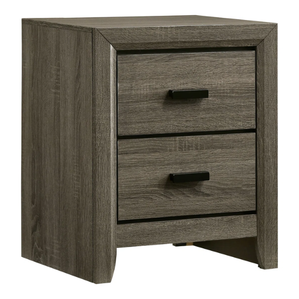 Rustic Grey Twin Bedroom Set: 3-Piece Collection with Twin Bed and Two Nightstands for Charming Style