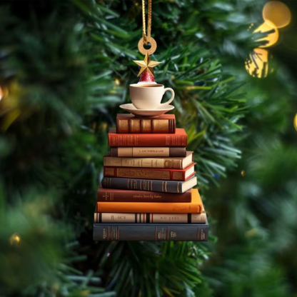 Book Stack Christmas Tree Ornament – Festive Holiday Décor for Book Lovers