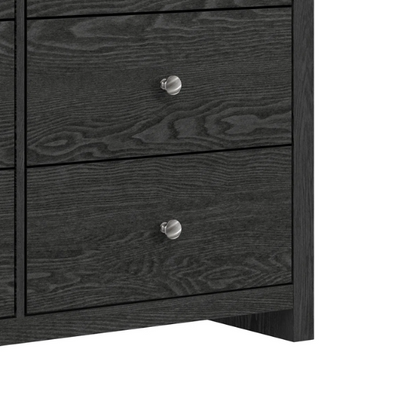 Modern 6-Drawer Double Dresser with Angled Sled Legs and Round Metal Hardware