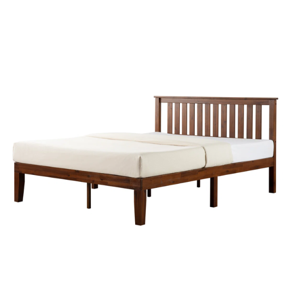 Durable Solid Wood Slat Bed – Full/Double Size with Timeless Design and Sturdy Construction
