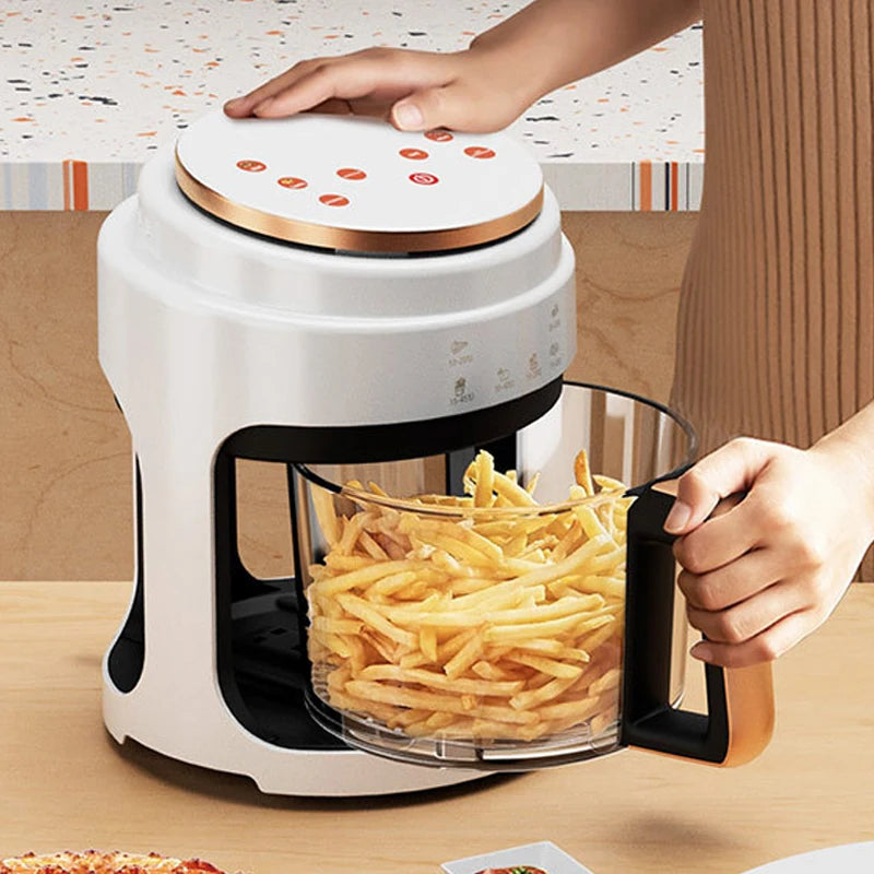 Air Fryer 3L Capacity Visual Oil-Free Electric Fryer Multi-Functional Automatic Household 360°Baking LED Touchscreen Oil Air Fri