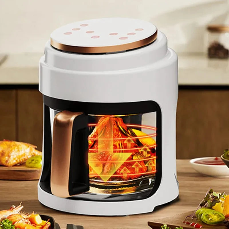 Air Fryer 3L Capacity Visual Oil-Free Electric Fryer Multi-Functional Automatic Household 360°Baking LED Touchscreen Oil Air Fri